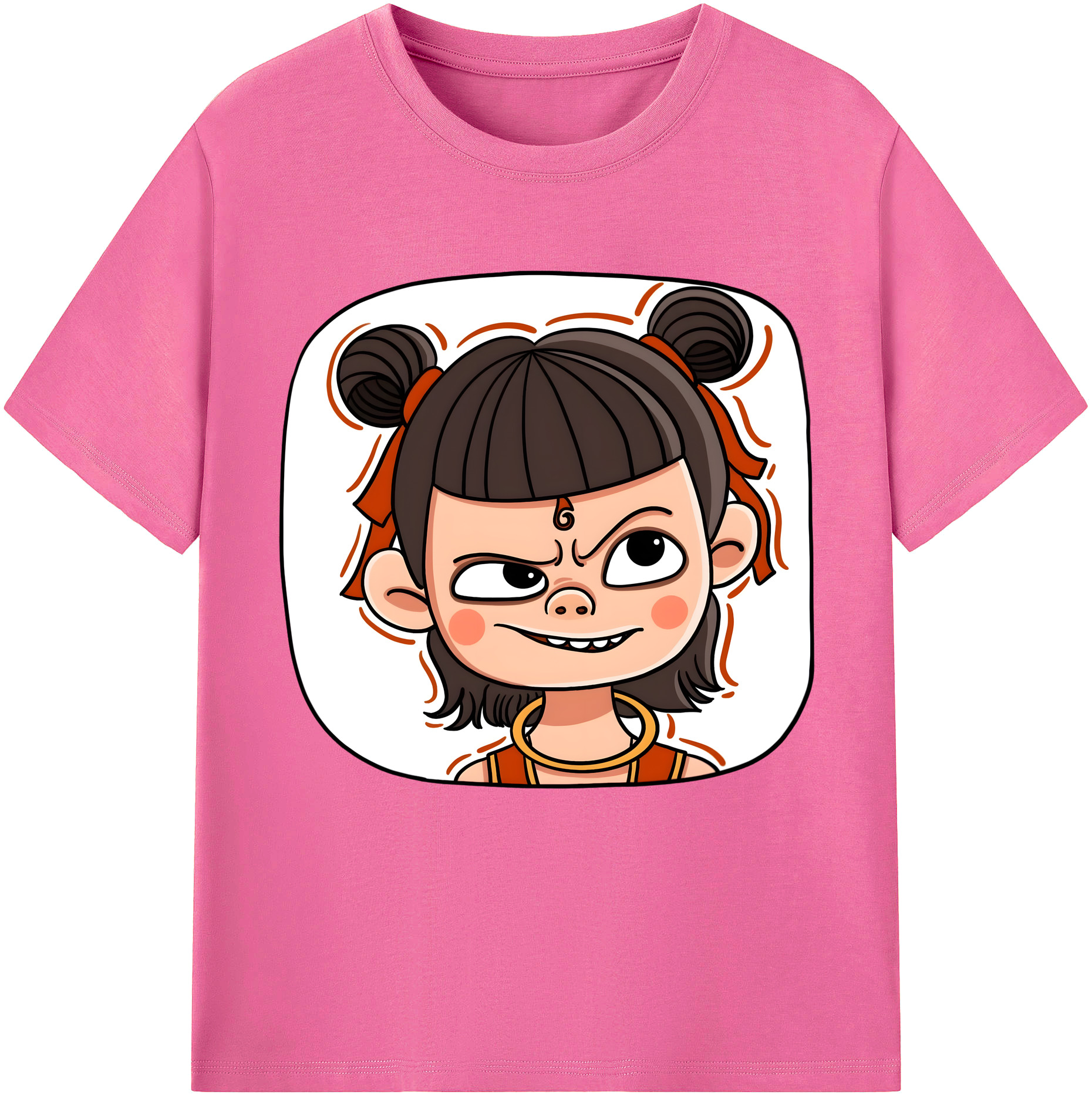 （画像用） Ne Zha 2 ナタ 魔童の大暴れ レディースカジュアルプリントTシャツ（綿100％）
